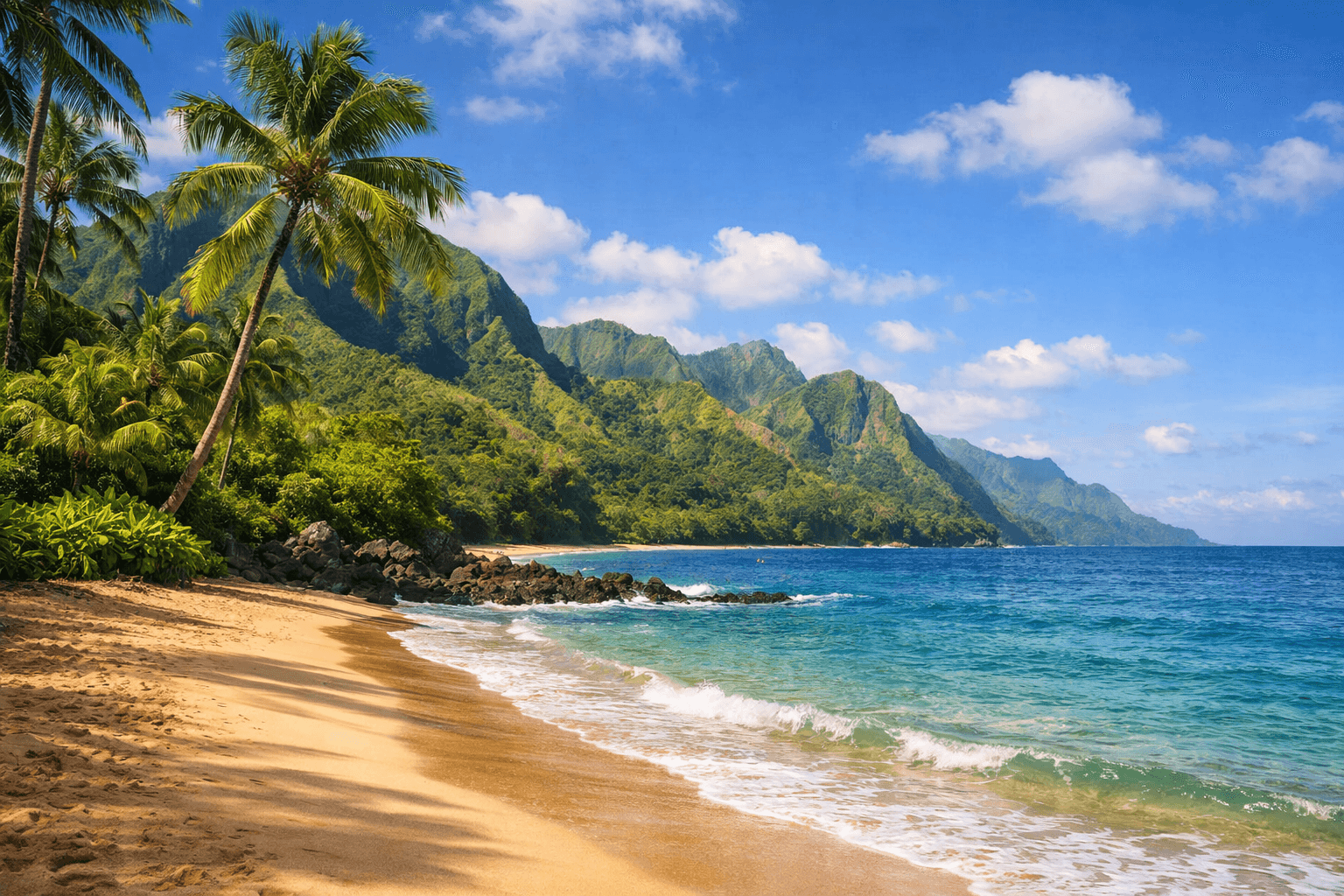 Lush Hawaiian coastline